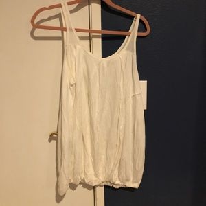 Clu white bubble hem tank top